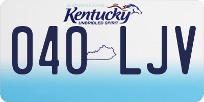 KY license plate 040LJV