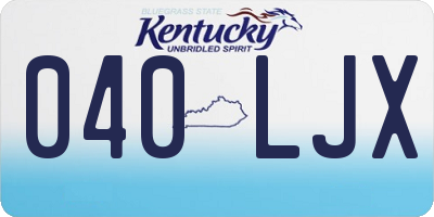 KY license plate 040LJX