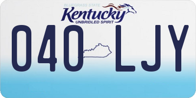 KY license plate 040LJY