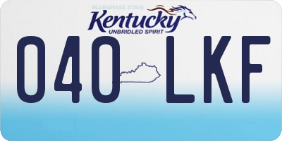 KY license plate 040LKF