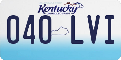 KY license plate 040LVI