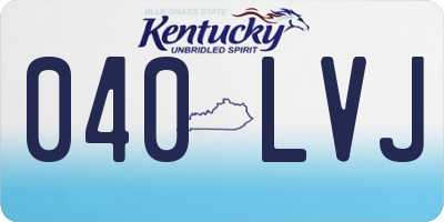 KY license plate 040LVJ