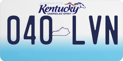 KY license plate 040LVN