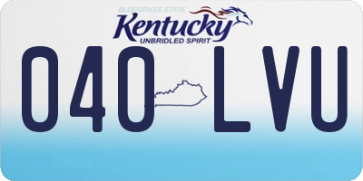 KY license plate 040LVU