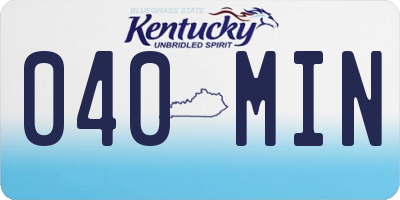 KY license plate 040MIN