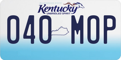 KY license plate 040MOP