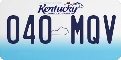 KY license plate 040MQV