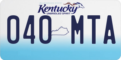 KY license plate 040MTA