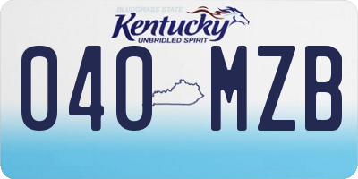 KY license plate 040MZB
