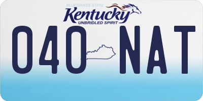KY license plate 040NAT
