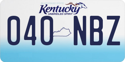 KY license plate 040NBZ