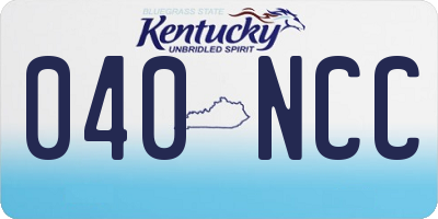 KY license plate 040NCC
