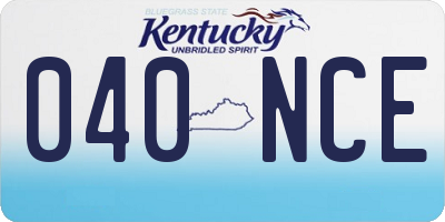 KY license plate 040NCE