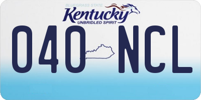 KY license plate 040NCL