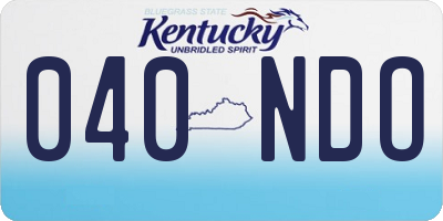 KY license plate 040NDO