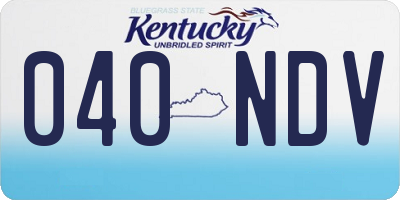 KY license plate 040NDV