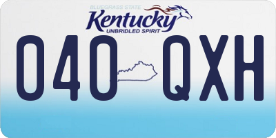 KY license plate 040QXH