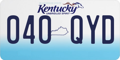 KY license plate 040QYD