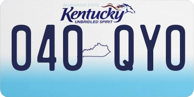 KY license plate 040QYO