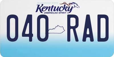 KY license plate 040RAD