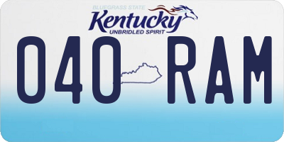 KY license plate 040RAM