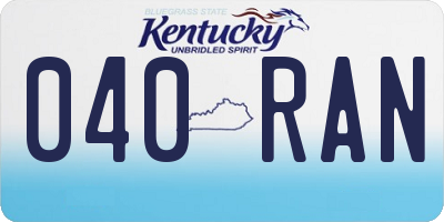 KY license plate 040RAN