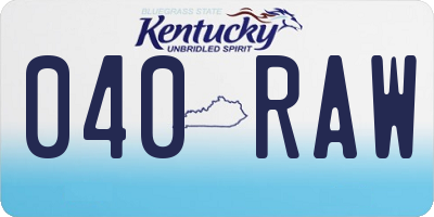 KY license plate 040RAW