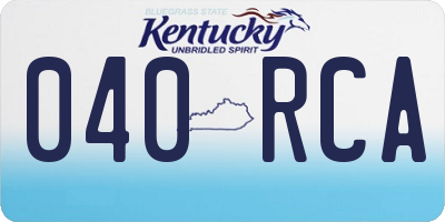 KY license plate 040RCA