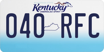 KY license plate 040RFC