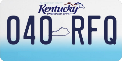 KY license plate 040RFQ