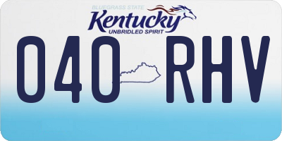 KY license plate 040RHV