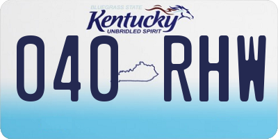 KY license plate 040RHW