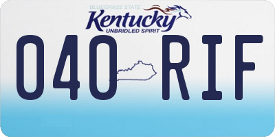 KY license plate 040RIF