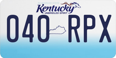 KY license plate 040RPX