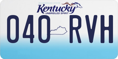 KY license plate 040RVH