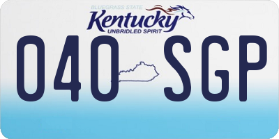 KY license plate 040SGP