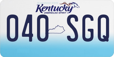 KY license plate 040SGQ