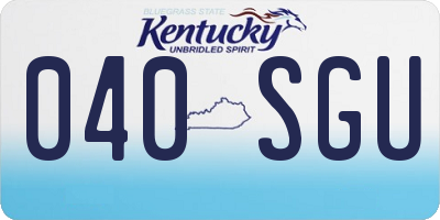 KY license plate 040SGU