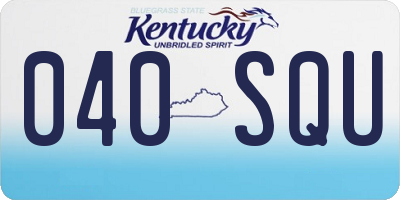 KY license plate 040SQU