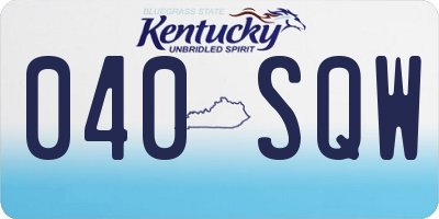 KY license plate 040SQW