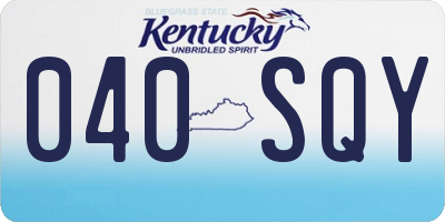 KY license plate 040SQY