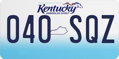 KY license plate 040SQZ