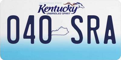 KY license plate 040SRA