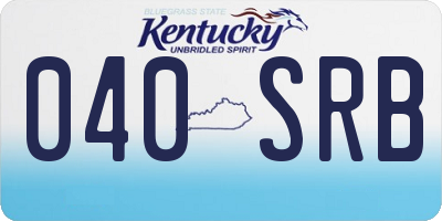 KY license plate 040SRB