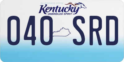 KY license plate 040SRD