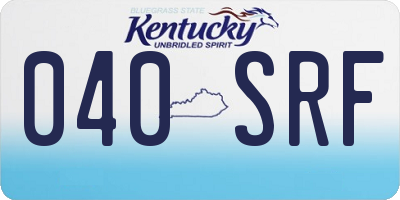 KY license plate 040SRF