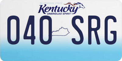 KY license plate 040SRG