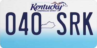 KY license plate 040SRK