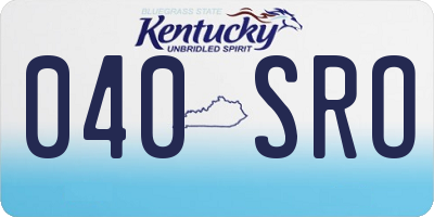 KY license plate 040SRO
