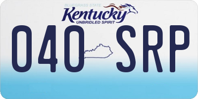 KY license plate 040SRP